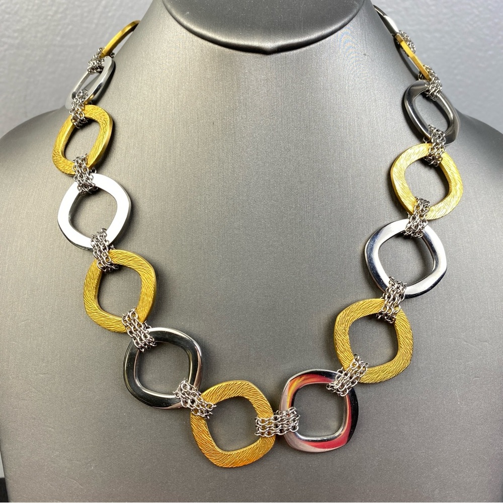 Steel By Design QVC Two-Tone Necklace Stainless Steel 18” to 22”